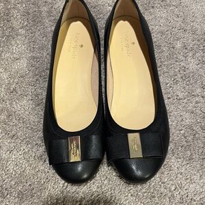 Kate Spade Black Leather Ballet Flats